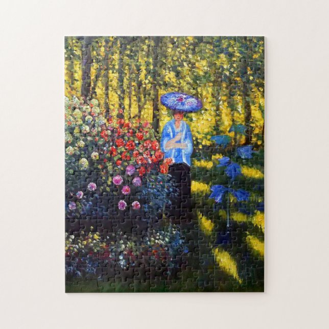 Monet Woman med parasol i Garden Pussel (Vertikal)
