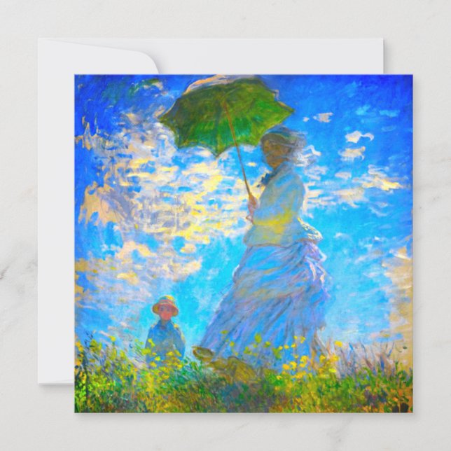 Monet Woman med parasol Inbjudningar (Framsida)