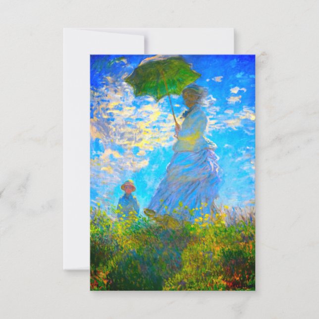 Monet Woman med parasol Inbjudningar (Framsida)