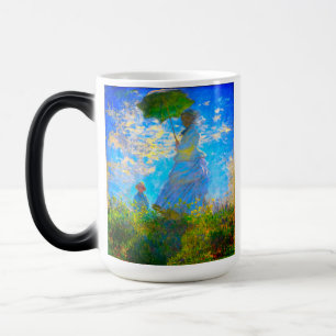 Monet Woman med parasol Magisk Mugg