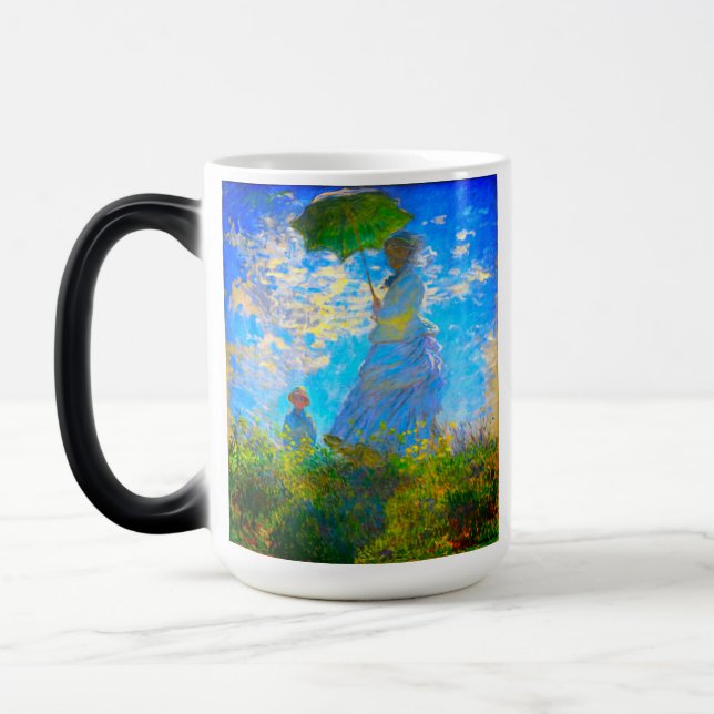 Monet Woman med parasol Magisk Mugg (Vänster)
