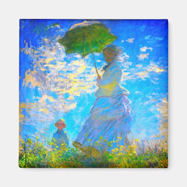 Monet Woman med parasol Magnet (Framsidan)