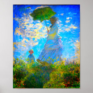 Monet Woman med parasol Poster