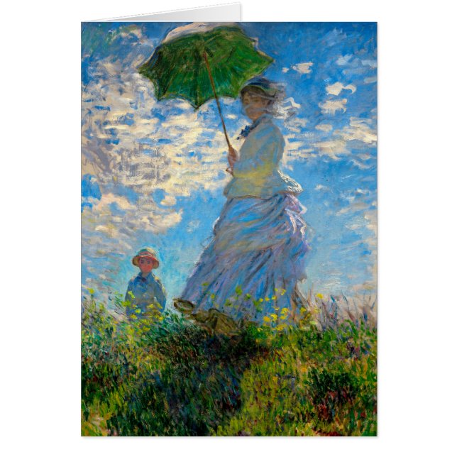Monet Woman Parasol Impressionism Hälsningskort (Framsidan)