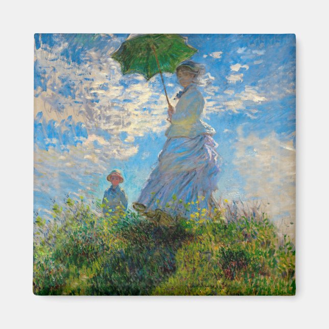 Monet Woman Parasol Impressionism Magnet (Framsidan)