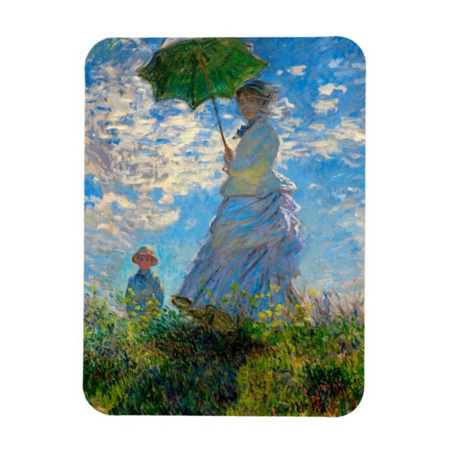 Monet Woman Parasol Impressionism Magnet (Vertikal)
