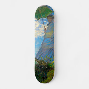 Monet Woman Parasol Impressionism Old School Skateboard Bräda 18 Cm