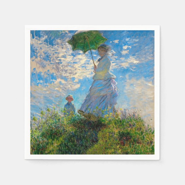 Monet Woman Parasol Impressionism Pappersservett (Framsidan)