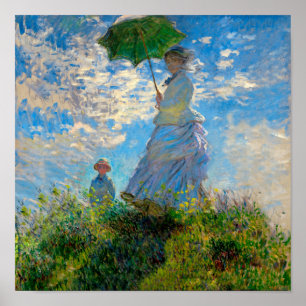 Monet Woman Parasol Impressionism Poster