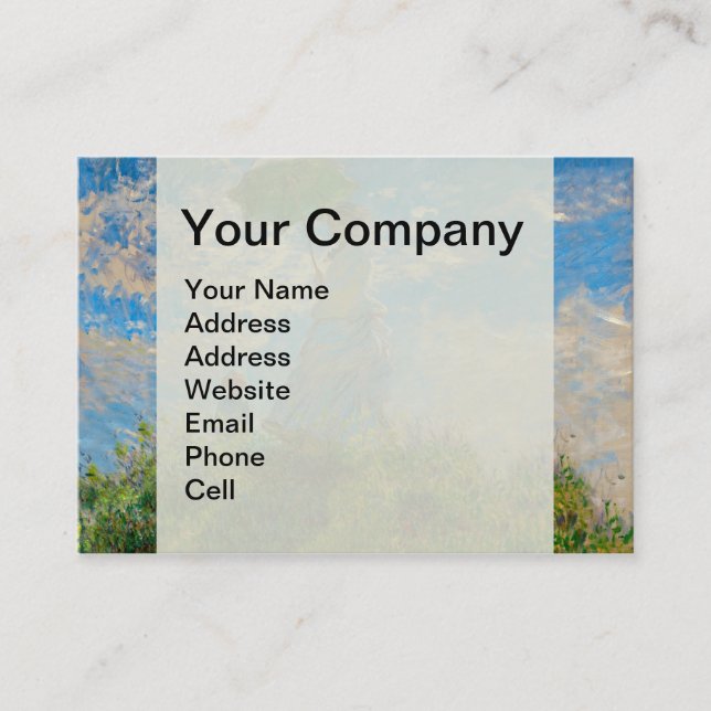 Monet Woman Parasol Impressionism Visitkort (Framsida)