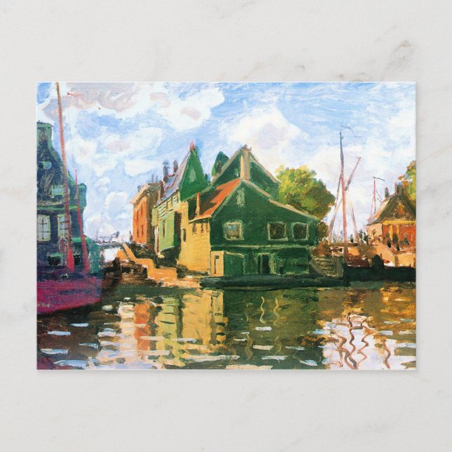 Monet - Zaandam, Canal, 1871 bra konsmålning Vykort (Framsida)