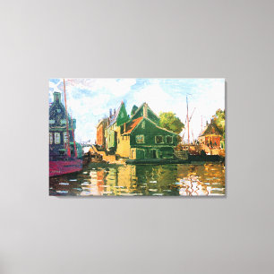 Monet - Zaandam, Kanalmålning Canvastryck