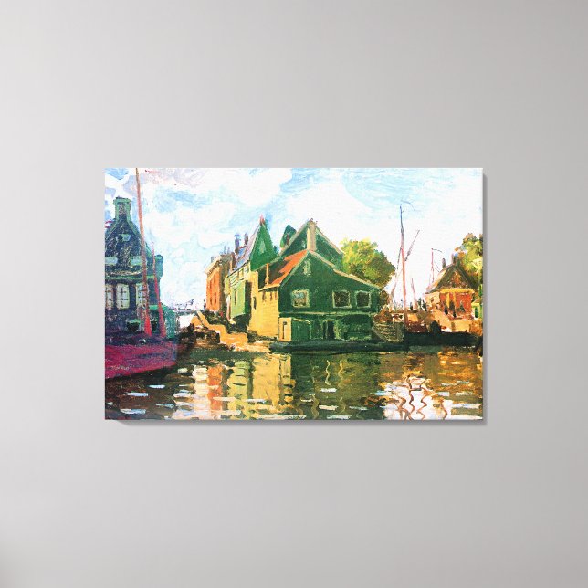 Monet - Zaandam, Kanalmålning Canvastryck (Framsida)