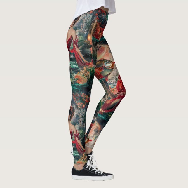 Monetär fiskdesign leggings (Höger)