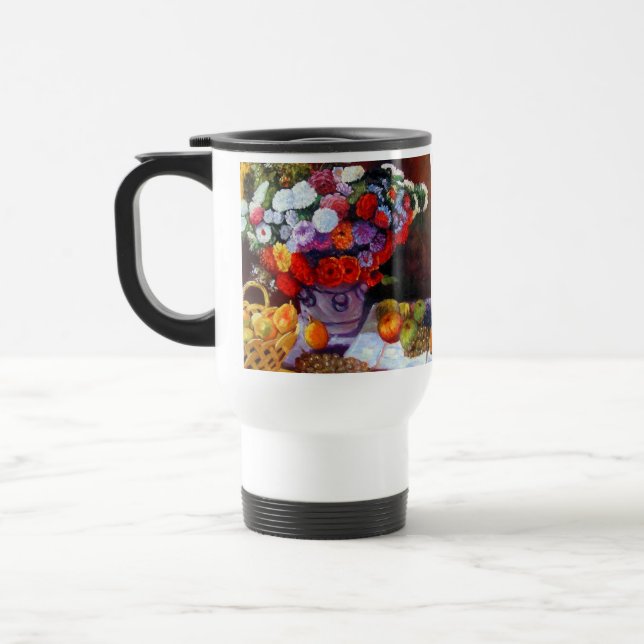 Monetära blommor och frukt resemugg (Vänster)