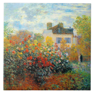 Monetets trädgård i Argenteuil Fine Art Kakelplatta