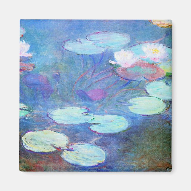 Monets berömda, Vattenliljor, Rosa, 1899,  Magnet (Framsidan)