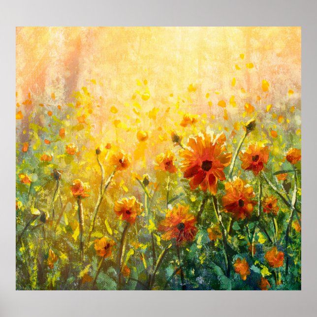 Monets Blommigt Paintings: Impressionistiskt ligga Poster (Framsidan)