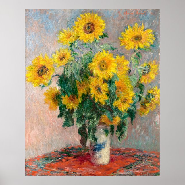 Monets Bouquet av solblommor Poster (Framsidan)
