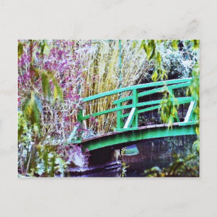 Monets bro med blommor vykort