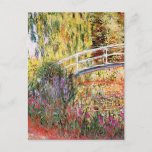 Monets brygga och blommor vykort