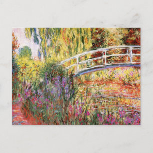 Monets brygga och blommor vykort