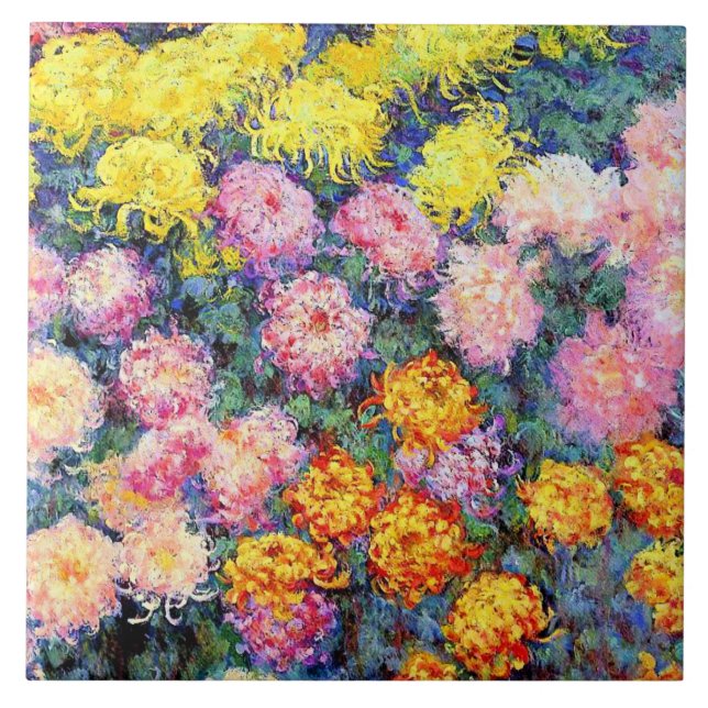 Monets Chrysanthemumbädd Kakelplatta (Framsidan)