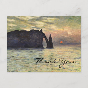 Monets Cliff, Etretat, Sunset Vykort