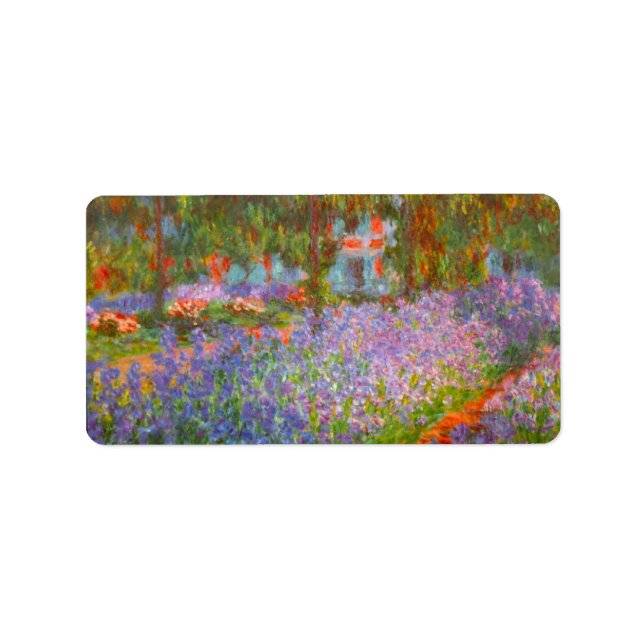 Monets Garden av Claude Monet Adressetikett (Framsidan)