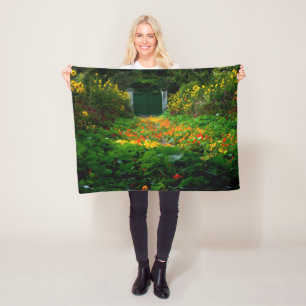 Monets Garden, Giverny, Frankrike på hösten Fleecefilt
