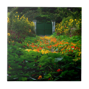 Monets Garden, Giverny, Frankrike på hösten Kakelplatta