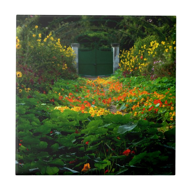 Monets Garden, Giverny, Frankrike på hösten Kakelplatta (Framsidan)