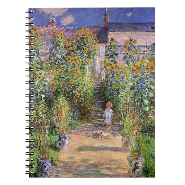 Monets Garden vid Vétheuil Anteckningsbok Med Spiral (Framsidan)