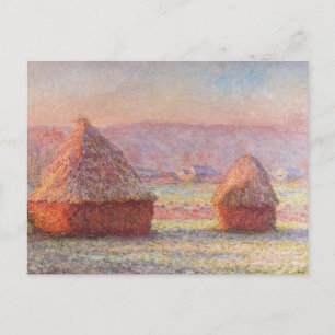 Monets Haystacks, White Frost, Sunrise Vykort