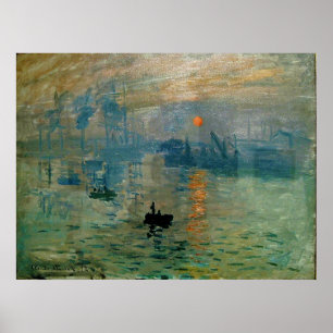 Monets intrycksoluppgång (levant soleil) - 1872 poster