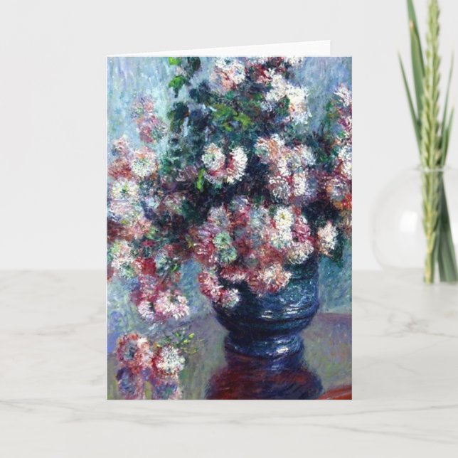 Monets kort för hälsning för Chrysanthemumskonst (Framsida)