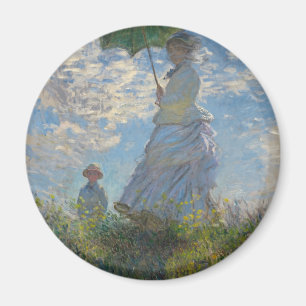 Monets kvinna med parasol magnet