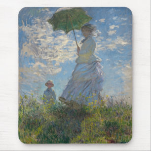 Monets kvinna med parasol musmatta