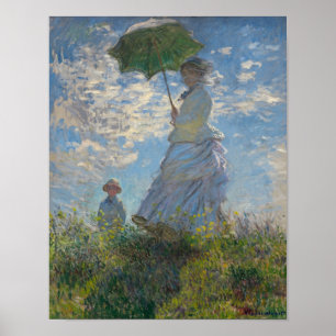 Monets kvinna med parasol poster