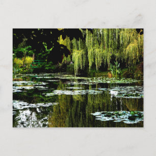 Monets Lily Pond med Willows, Giverny, Frankrike Vykort