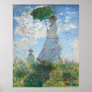 Monets madame Monet och hennes son Poster
