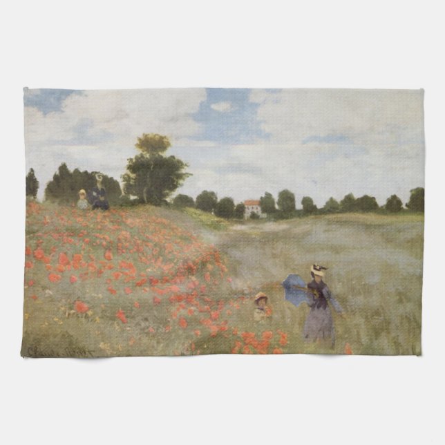 Monets Poppy Fält Kökshandduk (Horisontell)
