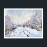 Monets Snö i det argentinska landskapet Vykort<br><div class="desc">Claude Monets Snö vid Argenteuil (1874-1875) berömd tavla Attribut: Bild per rawpixel: https://www.rawpixel.com/</div>
