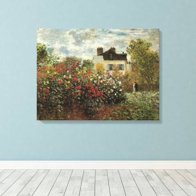 Monets trädgård i Argenteuil av Claude Monet Canvastryck (Insitu (trägolv))