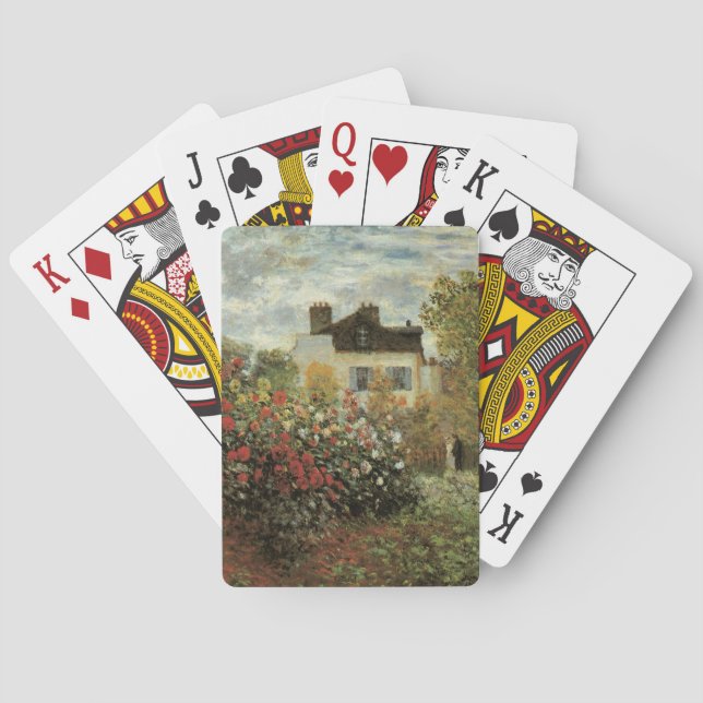 Monets trädgård i Argenteuil av Claude Monet Casinokort (Baksidan)