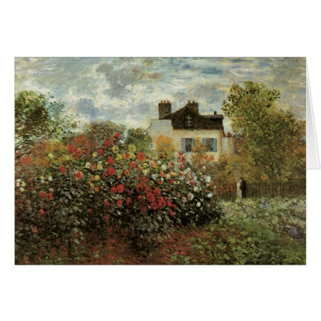Monets trädgård i Argenteuil av Claude Monet Hälsningskort (Framsidan Horizontal)