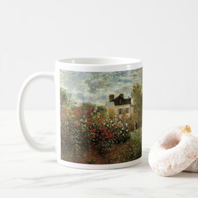 Monets trädgård i Argenteuil av Claude Monet Kaffemugg (Med munk)