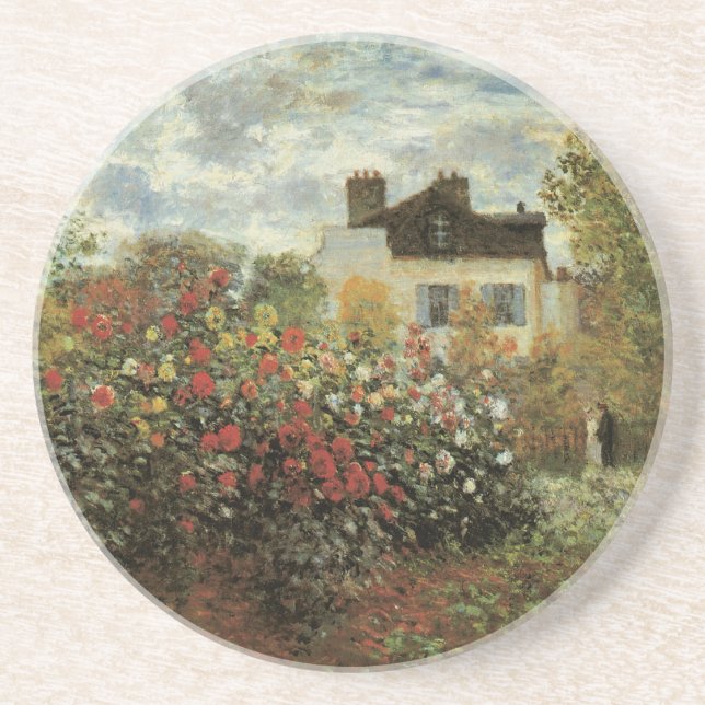 Monets trädgård i Argenteuil av Claude Monet Underlägg Sandsten (Framsidan)