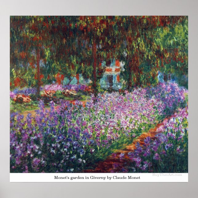 Monets trädgård i Giverny av Claude Monet Poster (Framsidan)