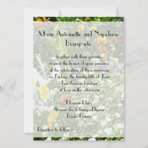 Monets trädgårdsblommor - bröllopsinbjudan inbjudningar